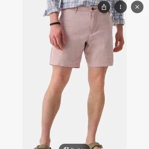 Faherty Men's Tradewinds Linen Pink Shorts